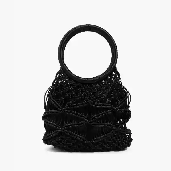 Mini Cartera Fiesta Tejida Negro