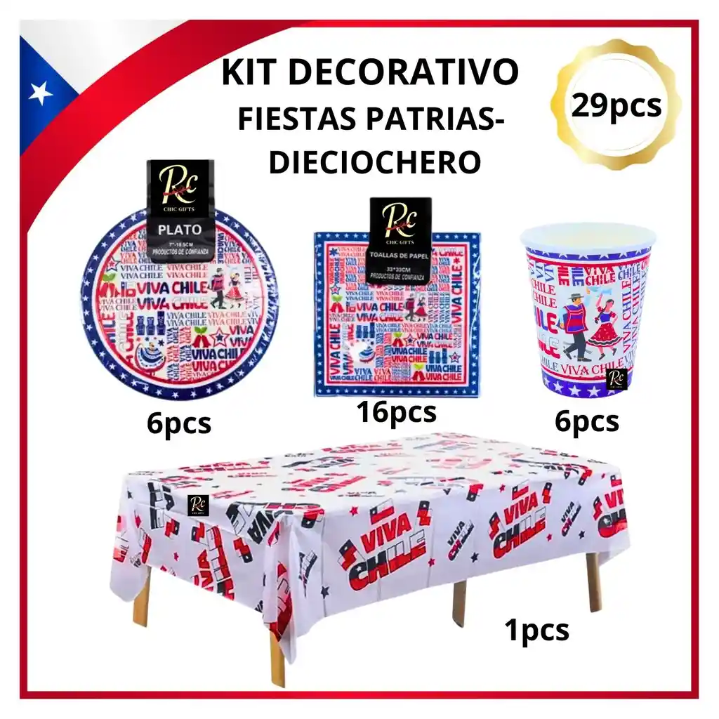 Kit De Fiesta Patriota Premium 29 Pcs Regalos Chic: ¡celebra Con Estilo Y Facilidad!