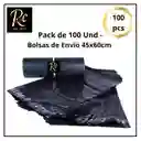 Pack De 100 Bolsas Negro De Envíos 45x60cm Regalos Chic: ¡tus Paquetes 100% Seguros! Regalos Chic