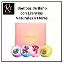 Set 4 Bombas De Baño Con Esencias Naturales Y Flores - Regalos Chic