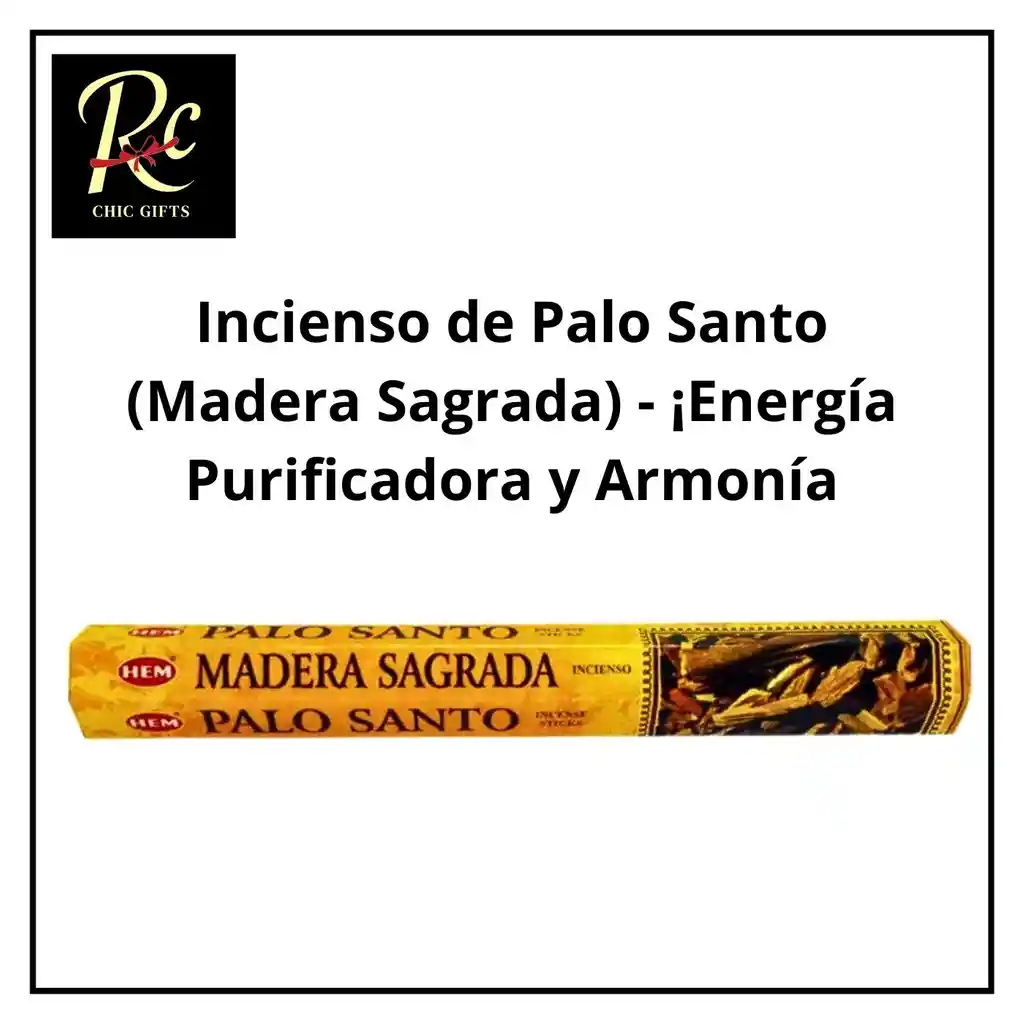 Incienso De Palo Santo (madera Sagrada) - ¡energía Purificadora Y Armonía Instantánea, De Regalos Chic!