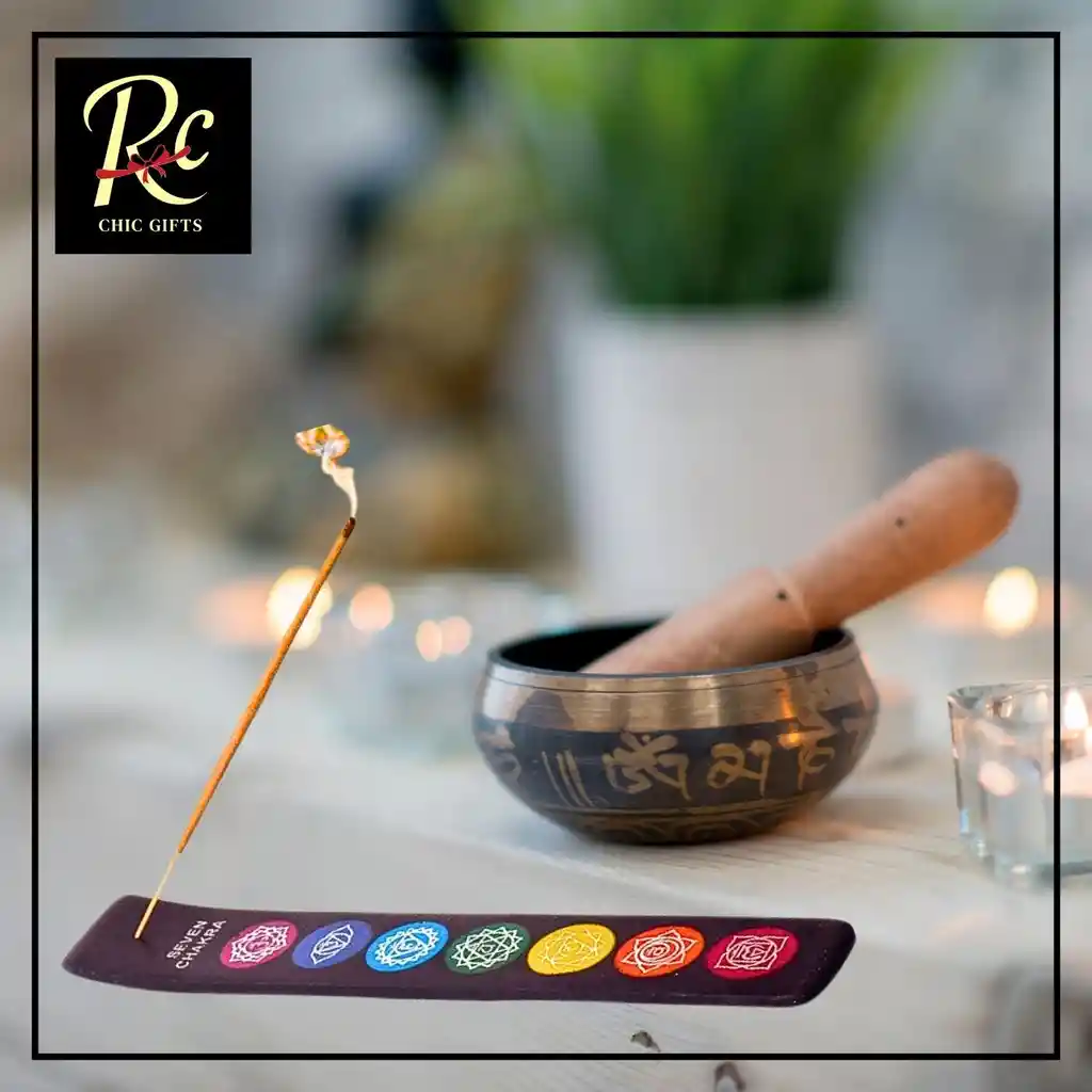 Porta Incienso De Madera Siete Chakras - ¡armoniza Y Decora Con Energía Positiva, De Regalos Chic!