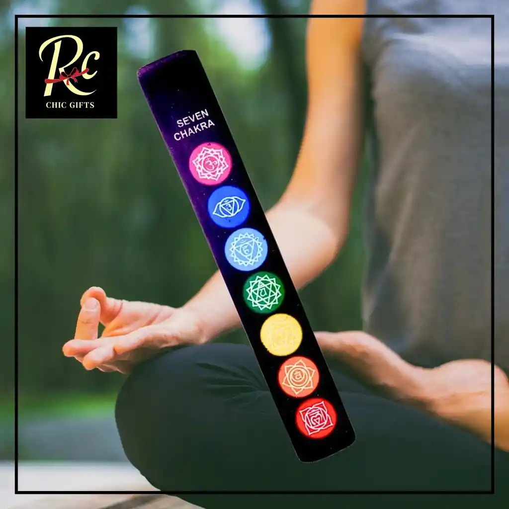 Porta Incienso De Madera Siete Chakras - ¡armoniza Y Decora Con Energía Positiva, De Regalos Chic!
