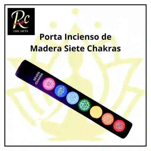 Porta Incienso De Madera Siete Chakras - ¡armoniza Y Decora Con Energía Positiva, De Regalos Chic!