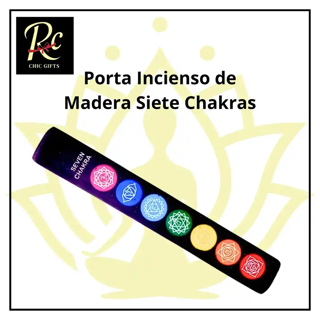 Porta Incienso De Madera Siete Chakras - ¡armoniza Y Decora Con Energía Positiva, De Regalos Chic!