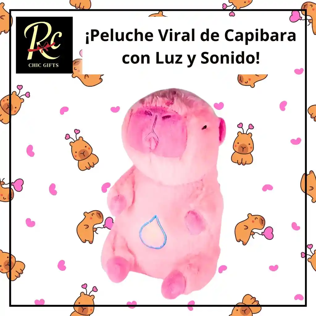 Peluche De Capibara Con Luz Y Sonido - ¡dulces Sueños Y Relajación Para Ti Y Tu Bebé, De Regalos Chic!