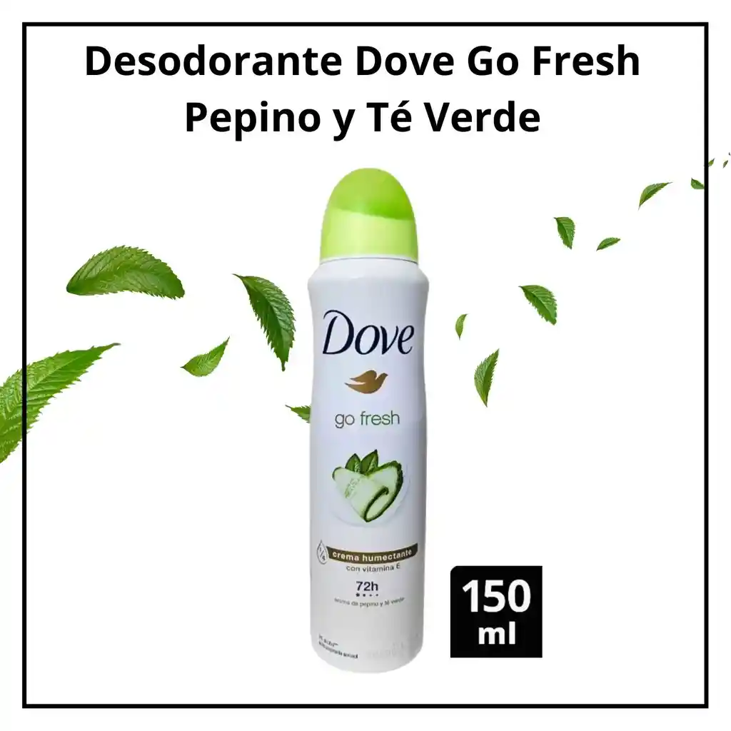 Desodorante Dove Go Fresh Pepino Y Té Verde - ¡72h De Frescura Y Protección Que Cuida Tu Piel!