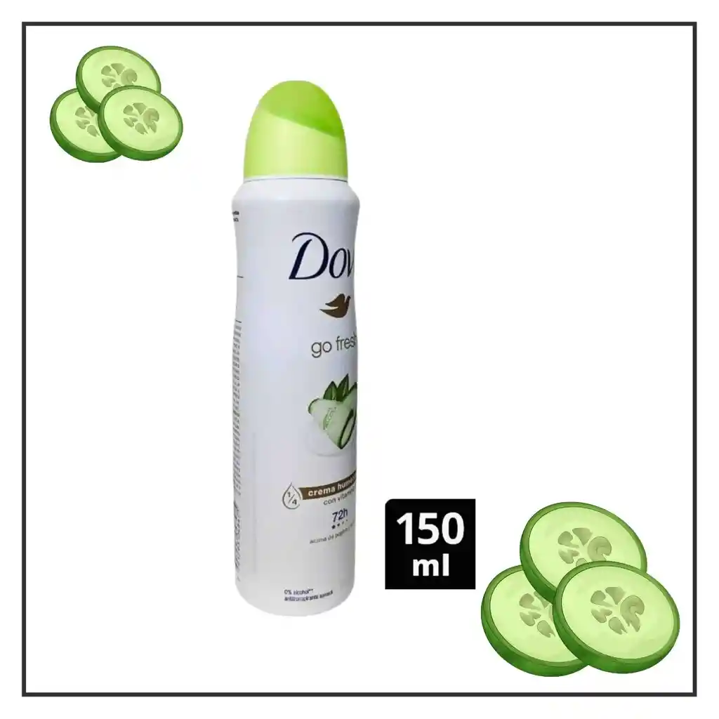 Desodorante Dove Go Fresh Pepino Y Té Verde - ¡72h De Frescura Y Protección Que Cuida Tu Piel!