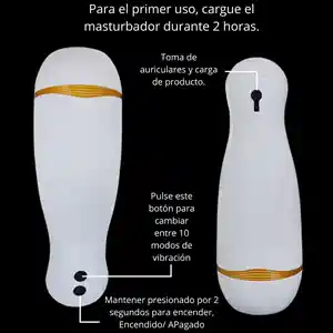 Masturbador Vibrante Recargable Arira Blanco