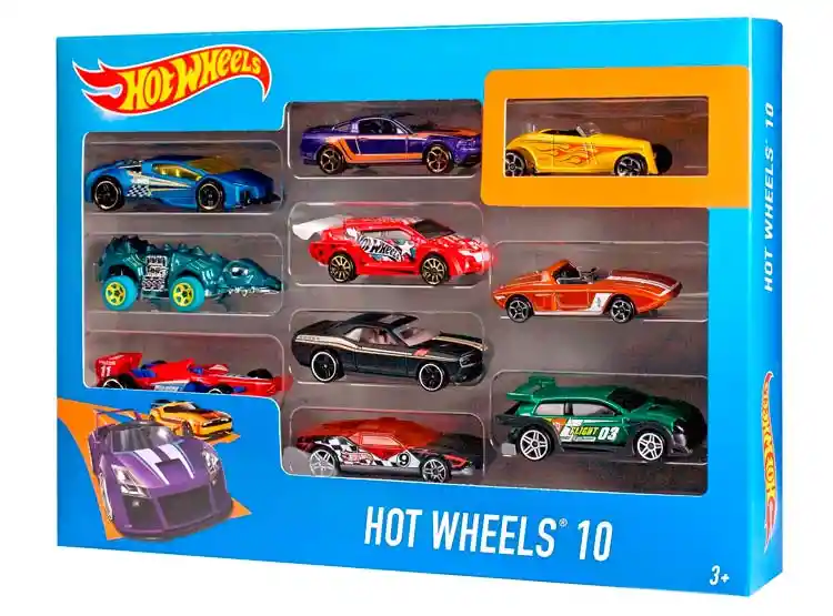 Hw Pack 10 Vehiculos Hot Weels 54886