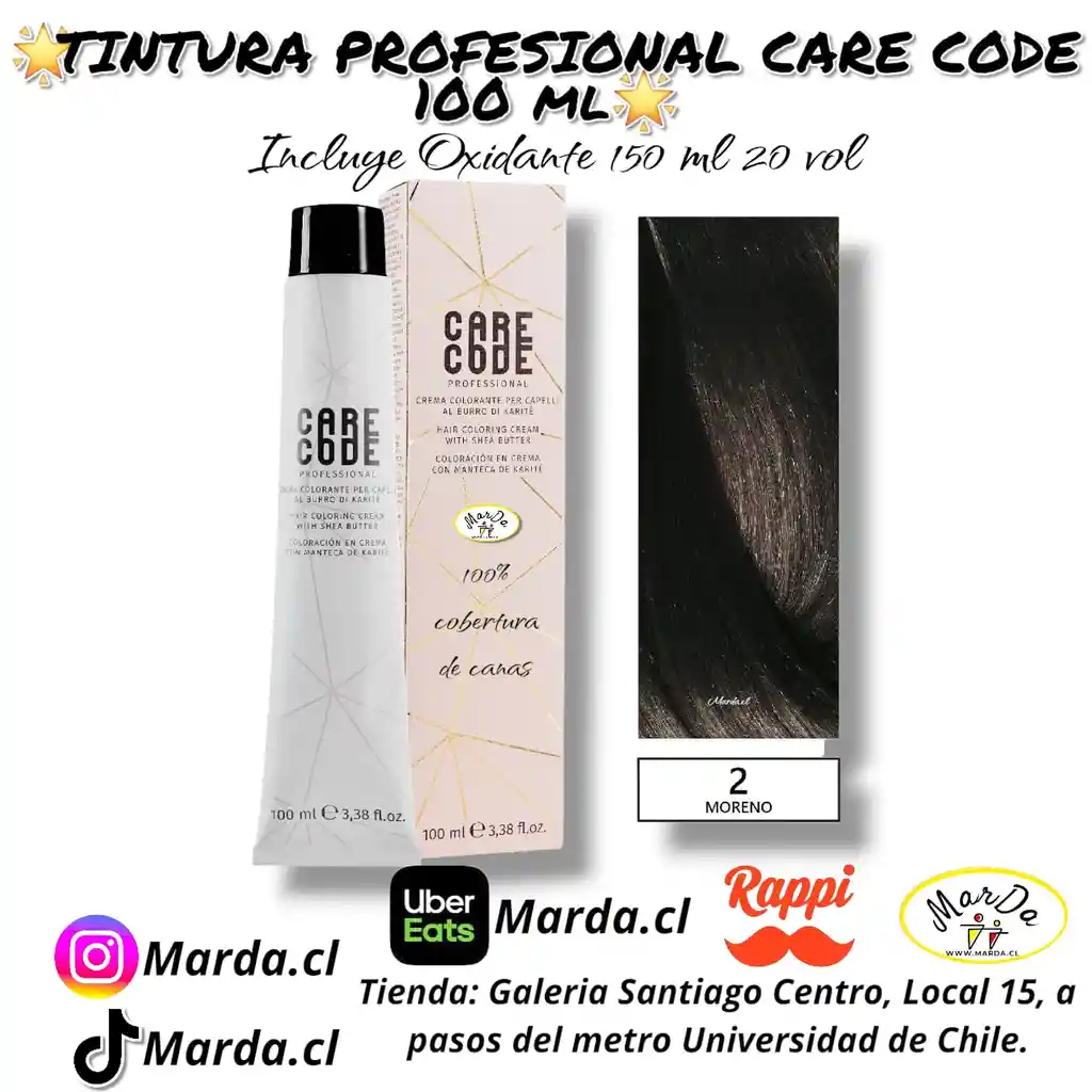 2 Moreno Tintura Care Code 100 Ml + Agua Oxigenada 20 V 150 Ml