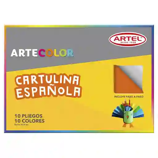 Carpeta Con Cartulina Española 10 Pliegos 10 Colores Artel