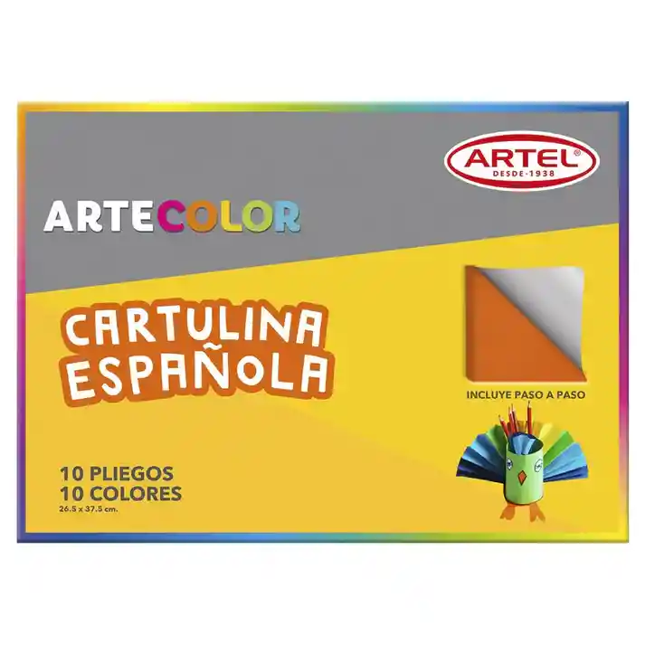Carpeta Con Cartulina Española 10 Pliegos 10 Colores Artel