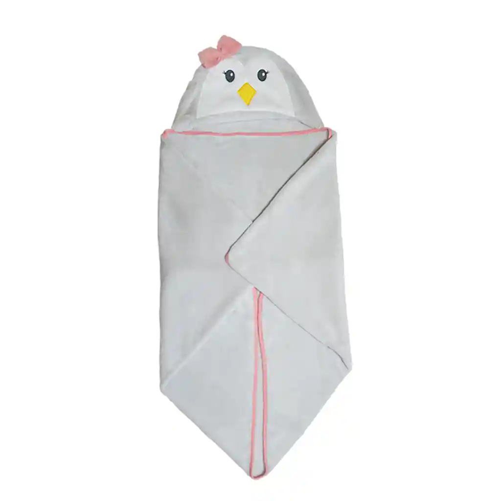 Manta Con Capucha Bebé Gris Pumucki