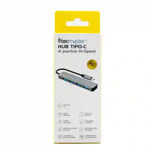Tecmaster Hub Tipo-c Con 4 Puertos Usb Hi-speed