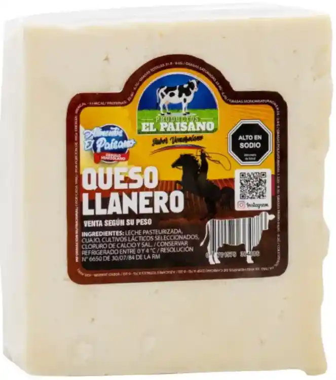 Queso Llanero Paisano 500 Gr