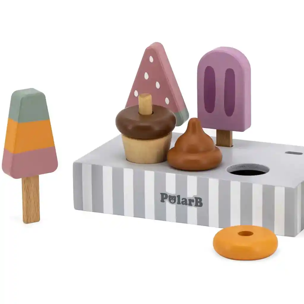 Set De Helados De Madera