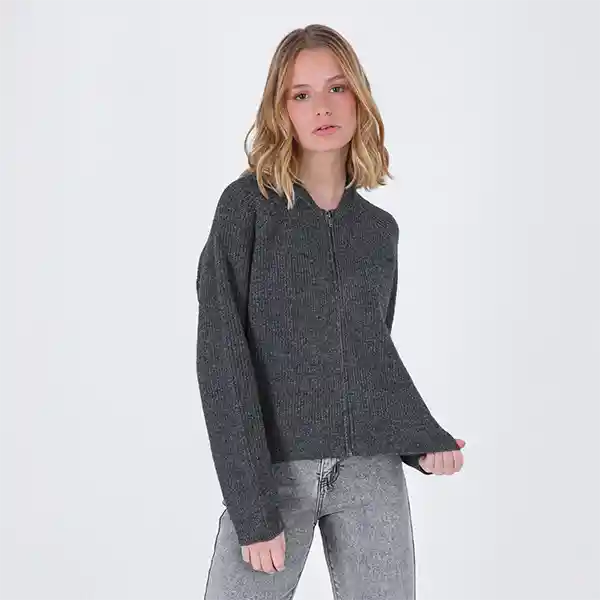 Cardigan Cuello Dark Gris S Mujer Raindoor