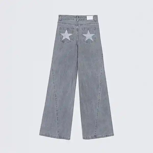 Pantalón Corte Lateral Estrella Gris 32 Mujer Raindoor