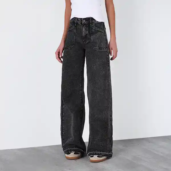 Pantalón Wide Leg Whistler Negro 42 Mujer Raindoor