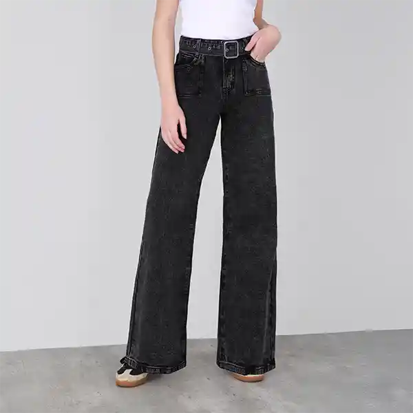 Pantalón Cinturón Negro 44 Mujer Raindoor