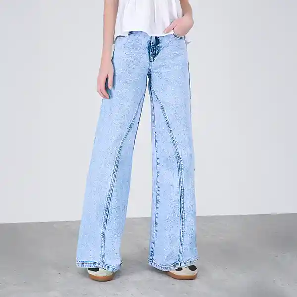 Pantalón Corte Entrepierna Azul 40 Mujer Raindoor