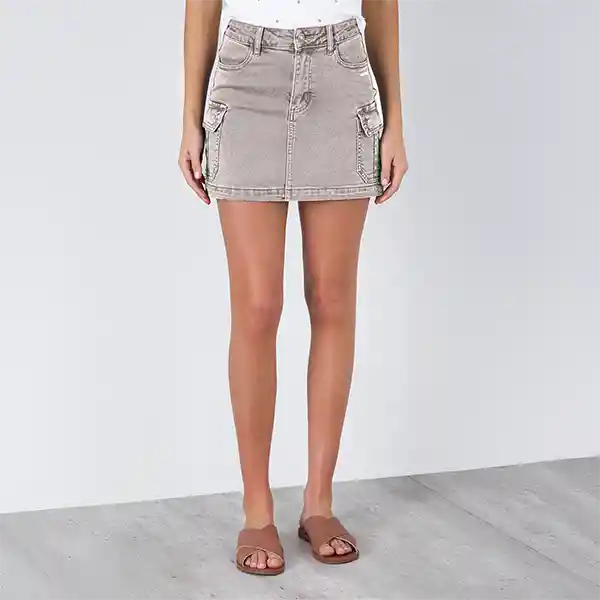 Falda Cargo Café Xxs Mujer Raindoor