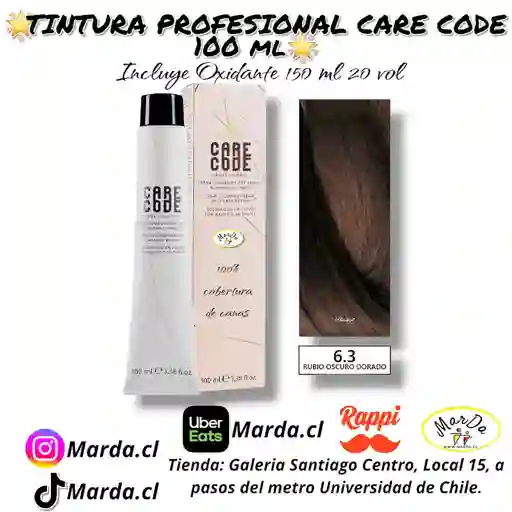 6.3 Rubio Oscuro Dorado Tintura Care Code 100 Ml + Agua Oxigenada 20 V 150 Ml
