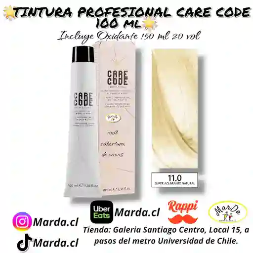 11.0 Super Aclarante Natural Tintura Care Code 100 Ml + Agua Oxigenada 20 V 150 Ml