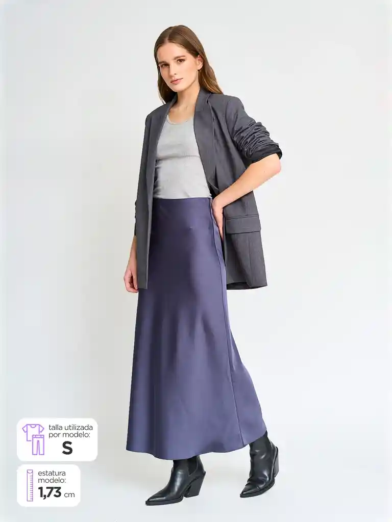 Falda Larg Besatin Inx Cor S25 Azul M