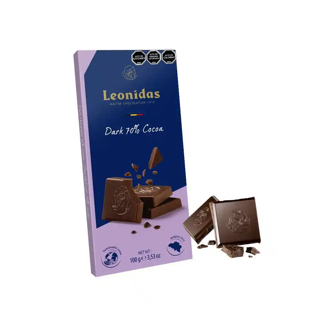 Barra De Chocolate Amargo 70% Cacao 100gr