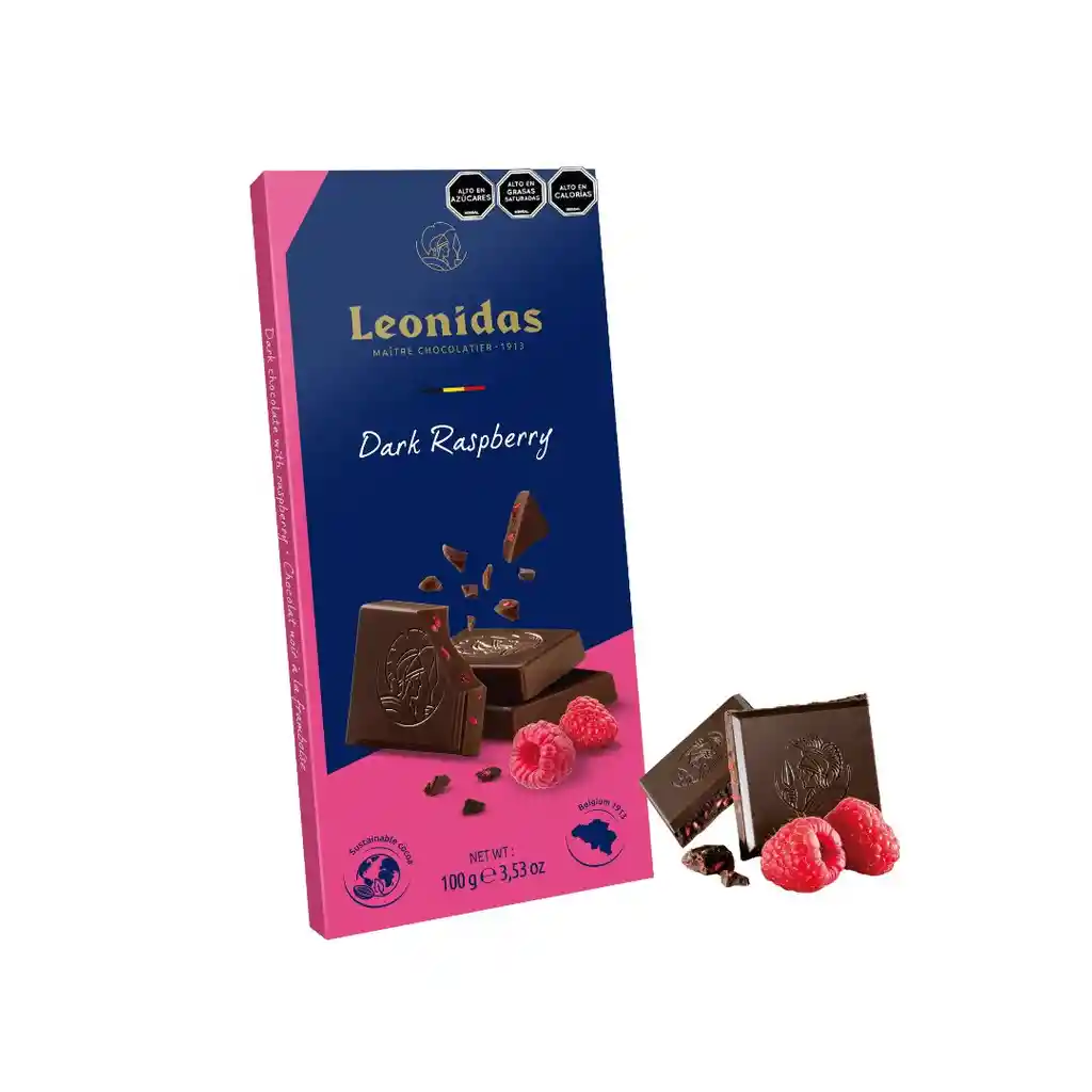 Barra De Chocolate Amargo 54% De Cacao Con Frambuesa