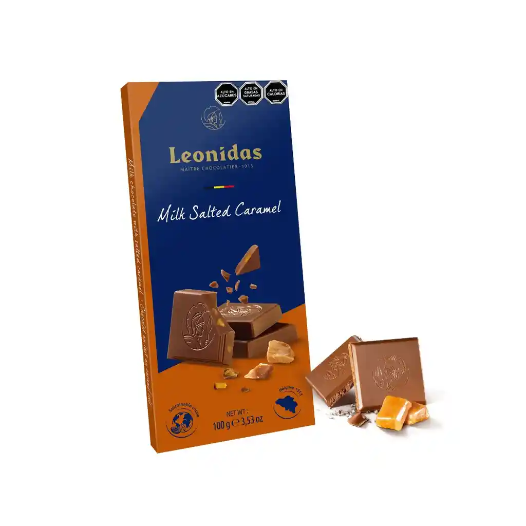 Barra De Chocolate Con Leche 30% De Cacao Con Caramelo Salado