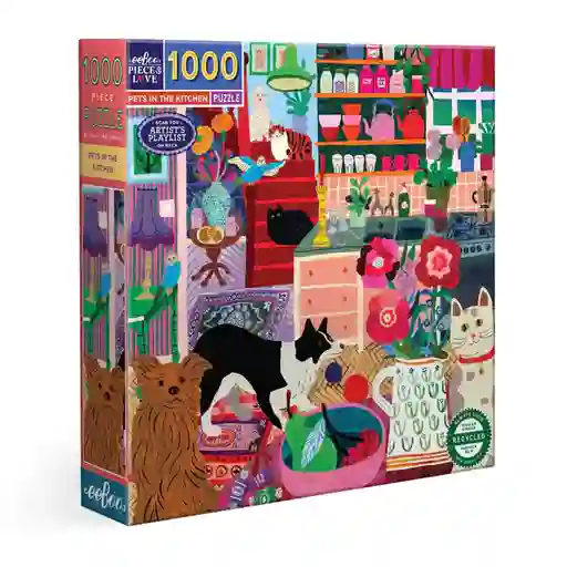 Puzzle 1000 Piezas: Pets In The Kitchen
