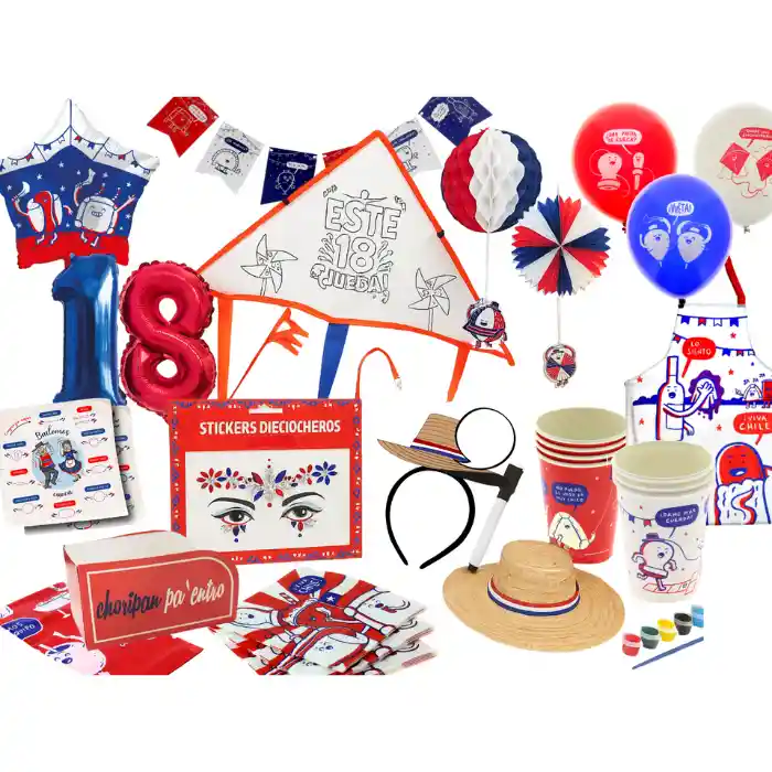 Pack De Cotillon Dieciochero - Fonda Completa