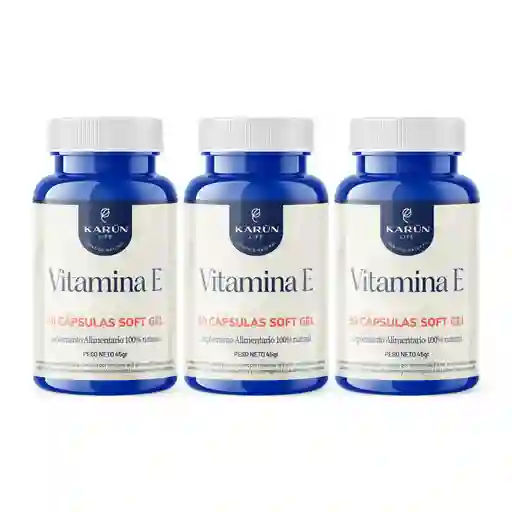 Pack Triple Vitamina E 400ui 270 Cápsulas Karun Life