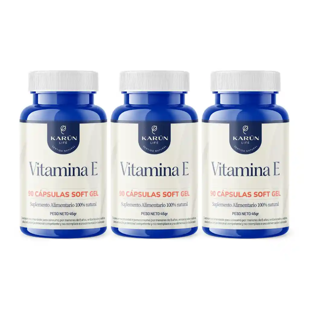 Pack Triple Vitamina E 400ui 270 Cápsulas Karun Life