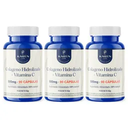 Pack Triple Colageno Hidrolizado + Vit C - 270 Cap