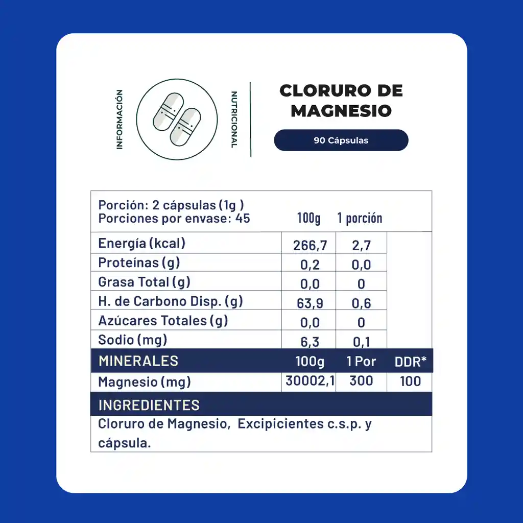 Pack X3 Cloruro De Magnesio 270 Capsulas Karun Life