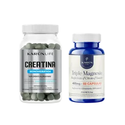 Pack Creatina 150 Gomita + Triple Magnesio 60 Cáp Karun Life