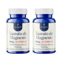 Pack X2 Taurato De Magnesio 120 Capsulas Karun Life