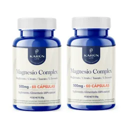 Pack X2 Magnesio Complex 120 Capsulas Karun Life
