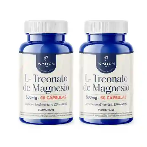 Pack Doble L Treonato De Magnesio 120 Cápsulas Karun Life