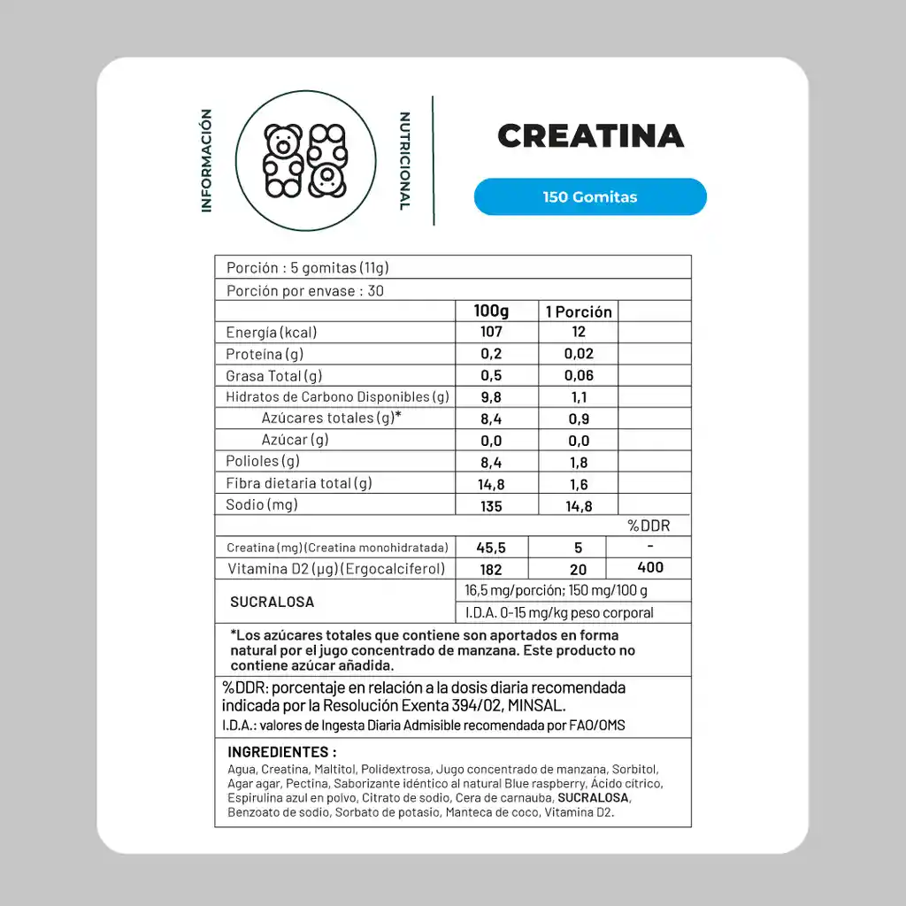 Pack Doble Creatina Monohidratada 300 Gomitas Karun Life