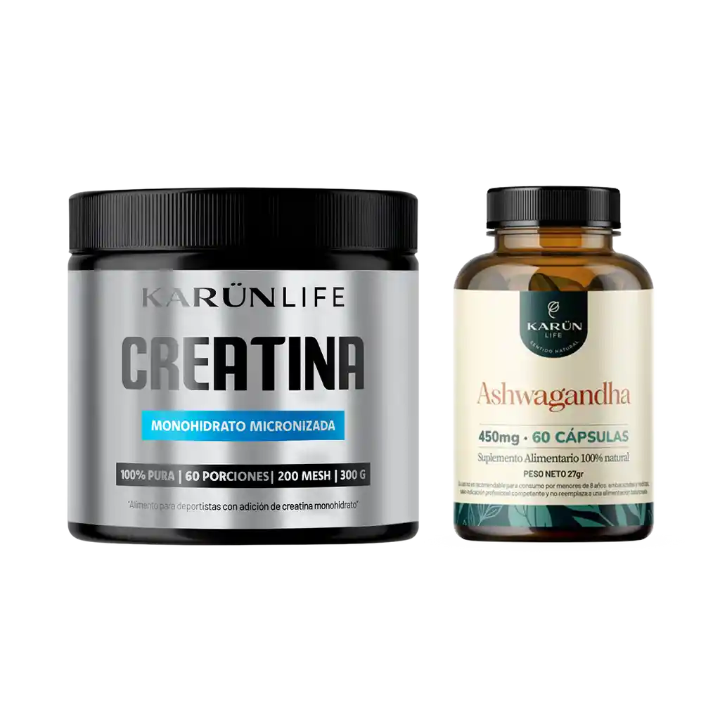 Pack Fuerza Y Calma Ashwagandha + Creatina 300gr Karun Life
