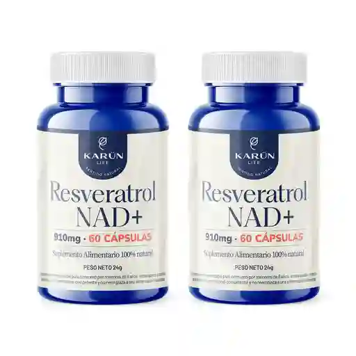 Pack Doble Resveratrol Nad+ 120 Capsulas Karun Life