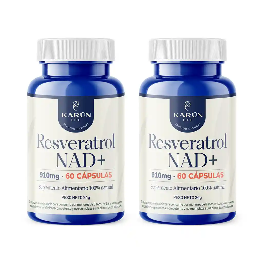 Pack Doble Resveratrol Nad+ 120 Capsulas Karun Life