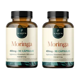 Pack Premium Moringa 450 Mg - 2 Frascos - 180 Cap Karun Life
