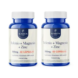 Pack X2 Selenio + Magnesio + Zinc 120 Capsulas Karun Life