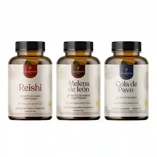 Pack 180 Capsulas: Melena De Leon - Reishi - Cola De Pavo